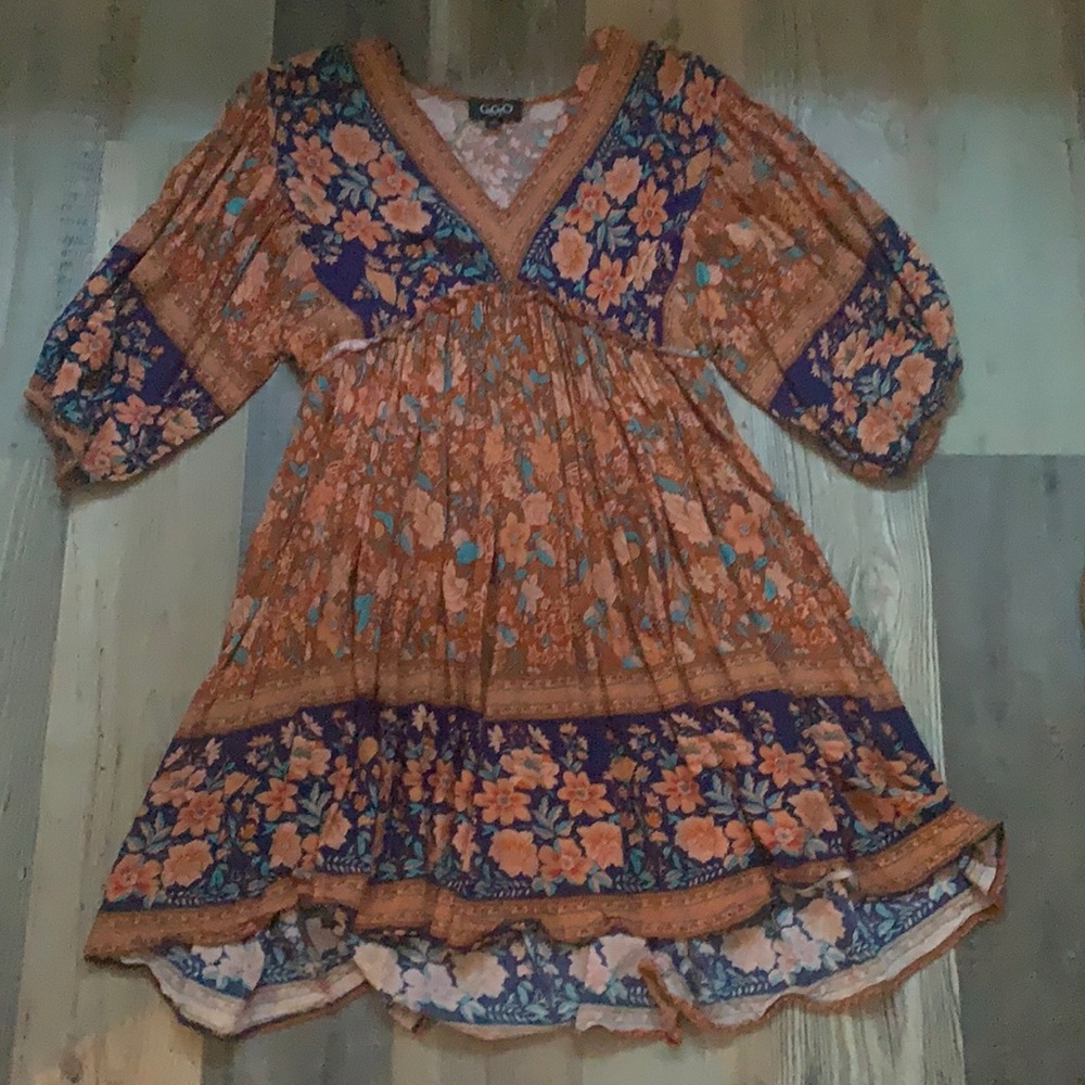 Fall Pattern midi/high low dress